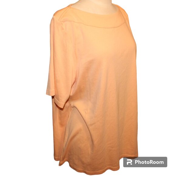 J. JILL Perfect Pima Boat Neck Top 3/4 Sleeve Sz 2X Plus Blouse Classic Tee - Picture 5 of 8